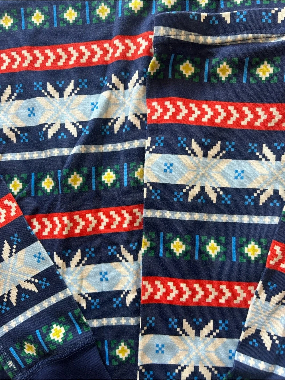 Hanna Andersson Navy Fair Isle Snowflake Pajama Set EUC Size 160/US14 Unisex